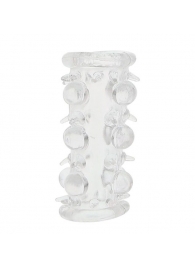 Прозрачная насадка на пенис с шипами и бугорками JELLY JOY LUST CLUSTER CLEAR - Dream Toys - в Красногорске купить с доставкой