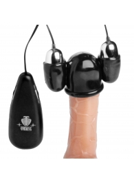 Черная стимулирующая насадка для головки полового члена Multi Speed Vibrating Penis Head Teaser - XR Brands - в Красногорске купить с доставкой