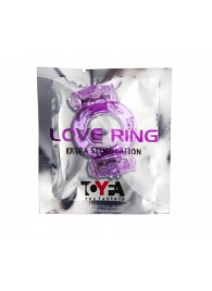 Фиолетовое виброкольцо с двумя вибропульками - Toyfa Basic - в Красногорске купить с доставкой