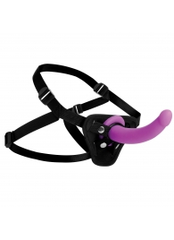 Лиловый поясной страпон Navigator Silicone G-Spot Dildo with Harness - 17,8 см. - XR Brands - купить с доставкой в Красногорске