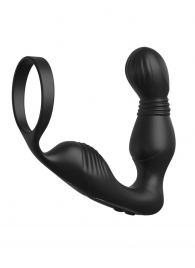 Черный вибростимулятор простаты с эрекционным кольцом Ass-Gasm Pro P-Spot Milker - Pipedream - в Красногорске купить с доставкой