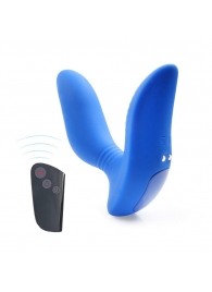 Синий вибромассажер простаты 3,5’’ Remote Control Curve P-spot Massager - 12 см. - Erokay - в Красногорске купить с доставкой