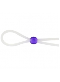 Прозрачное лассо с фиолетовой бусиной SILICONE COCK RING WITH BEAD LAVENDER - NMC - в Красногорске купить с доставкой