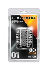 Прозрачная насадка с шипами STAY HARD COCK SLEEVE 01 CLEAR - Blush Novelties - в Красногорске купить с доставкой