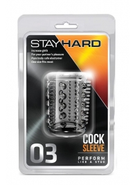 Прозрачная насадка с шипами и шишечками STAY HARD COCK SLEEVE 03 CLEAR - Blush Novelties - в Красногорске купить с доставкой