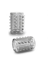 Прозрачная насадка с шипами и шишечками STAY HARD COCK SLEEVE 03 CLEAR - Blush Novelties - в Красногорске купить с доставкой