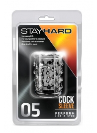 Прозрачная насадка с капельками STAY HARD COCK SLEEVE 05 CLEAR - Blush Novelties - в Красногорске купить с доставкой