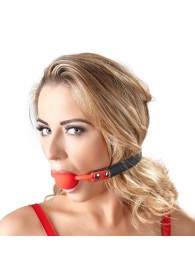 Силиконовый кляп-шар на чёрных ремешках Red Gag silicone - Orion - купить с доставкой в Красногорске
