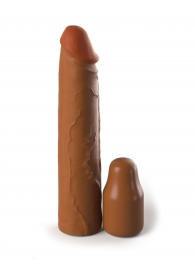 Коричневая насадка на член 2  Silicone X-tension - 20,3 см. - Pipedream - в Красногорске купить с доставкой