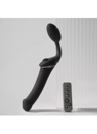 Черный безремневой вибрострапон Strap-On-Me Multi Orgasm Size XL - Strap-on-me - купить с доставкой в Красногорске