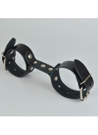 Черные кожаные наручники-фиксатор - Sitabella - купить с доставкой в Красногорске