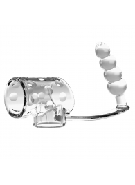 Прозрачная насадка на пенис и мошонку с анальным стимулятором Rilley - Baile - в Красногорске купить с доставкой