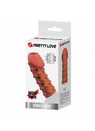 Телесная открытая насадка на пенис с бугорками - 19,8 см. - Baile - в Красногорске купить с доставкой