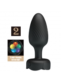 Черная анальная вибропробка с подсветкой Varian - 10,8 см. - Baile