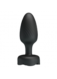 Черная анальная вибропробка с подсветкой Osborn - 9,8 см. - Baile