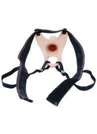 Телесный полый страпон на ремешках - 16,5 см. - Boys of Toys - купить с доставкой в Красногорске