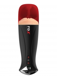 Телесный мастурбатор-вагина в черной колбе с вибрацией Fuck-O-Matic Pro XL - Pipedream - в Красногорске купить с доставкой