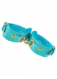 Голубые двуслойные кожаные оковы - Pecado - купить с доставкой в Красногорске