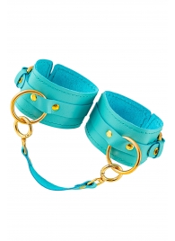 Голубые однослойные кожаные оковы - Pecado - купить с доставкой в Красногорске