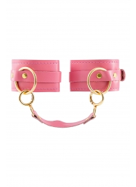 Розовые однослойные кожаные оковы - Pecado - купить с доставкой в Красногорске