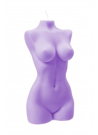 Фиолетовая интерьерная свеча в форме женского торса - 850 гр. - Pecado - купить с доставкой в Красногорске