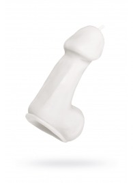 Белая свеча в форме пениса - 47 гр. - Pecado - купить с доставкой в Красногорске