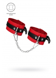 Красно-черные мягкие оковы с одним ремешком и люверсами - Pecado - купить с доставкой в Красногорске