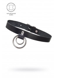 Черный чокер-ошейник с кольцом в кольце - Pecado - купить с доставкой в Красногорске