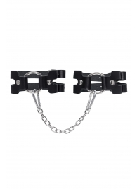Черные кожаные оковы из двух ремешков - Pecado - купить с доставкой в Красногорске