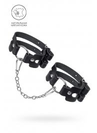 Черные кожаные оковы из двух ремешков - Pecado - купить с доставкой в Красногорске