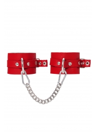Красные мягкие кожаные оковы с люверсами - Pecado - купить с доставкой в Красногорске