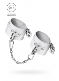 Белые мягкие кожаные оковы с люверсами - Pecado - купить с доставкой в Красногорске