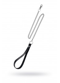 Поводок с ручкой из черной натуральной кожи и карабином для ошейника - Pecado - купить с доставкой в Красногорске