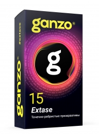 Презервативы анатомической формы с точечной и ребристой структурой Ganzo Extase - 15 шт. - Ganzo - купить с доставкой в Красногорске
