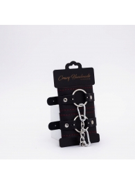 Черно-красные кожаные наручники - Crazy Handmade - купить с доставкой в Красногорске