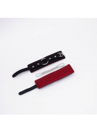 Черно-красные кожаные наручники - Crazy Handmade - купить с доставкой в Красногорске