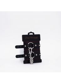 Черно-красные кожаные оковы - Crazy Handmade - купить с доставкой в Красногорске