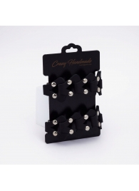 Черные кожаные оковы из звеньев - Crazy Handmade - купить с доставкой в Красногорске