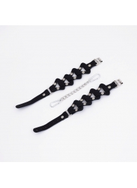 Черные кожаные оковы из звеньев - Crazy Handmade - купить с доставкой в Красногорске