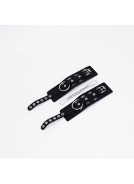 Черные кожаные наручники Sex - Crazy Handmade - купить с доставкой в Красногорске