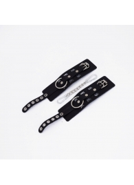 Черные кожаные наручники Sex - Crazy Handmade - купить с доставкой в Красногорске