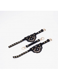 Черные оковы с золотистой фурнитурой - Crazy Handmade - купить с доставкой в Красногорске