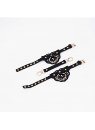 Черные оковы с золотистой фурнитурой - Crazy Handmade - купить с доставкой в Красногорске