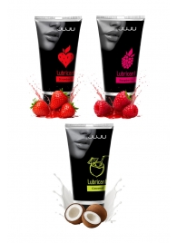 Набор из 3 съедобных лубрикантов JUJU (клубника, малина, кокос) - JuJu - купить с доставкой в Красногорске
