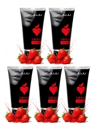 Набор из 5 съедобных лубрикантов JUJU со вкусом клубники - JuJu - купить с доставкой в Красногорске