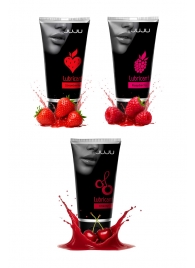 Набор из 3 съедобных лубрикантов JUJU (клубника, малина, вишня) - JuJu - купить с доставкой в Красногорске