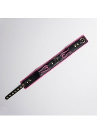 Черно-розовый ошейник с золотистой фурнитурой - Crazy Handmade - купить с доставкой в Красногорске