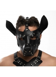 Черная кожаная маска «Собака» - Crazy Handmade - купить с доставкой в Красногорске
