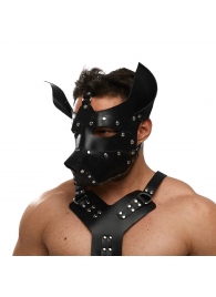 Черная кожаная маска «Собака» - Crazy Handmade - купить с доставкой в Красногорске