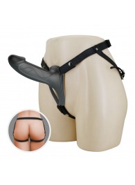 Черный полый мужской страпон London - 16,8 см. - Baile - купить с доставкой в Красногорске